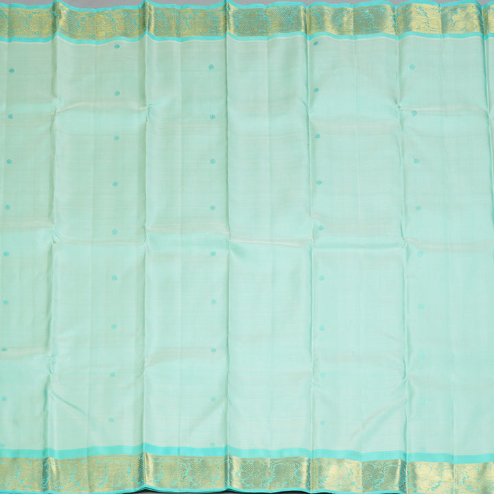 Hayagrivas Handloom Powder Blue Kanjivaram Silk Saree with Bright Teal Border BF127-SBS
