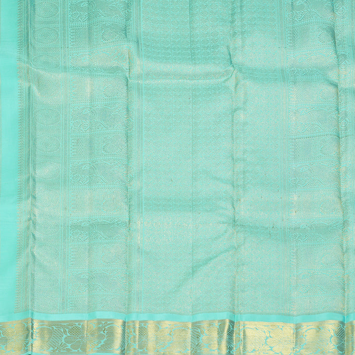 Hayagrivas Handloom Powder Blue Kanjivaram Silk Saree with Bright Teal Border BF127-SBS