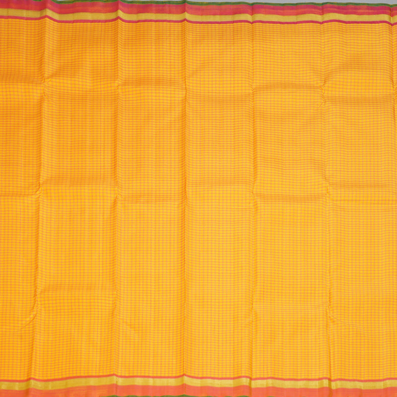 Hayagrivas Handloom Yellow Kanjivaram Silk Saree with Onion Pink Border BF128-SBS