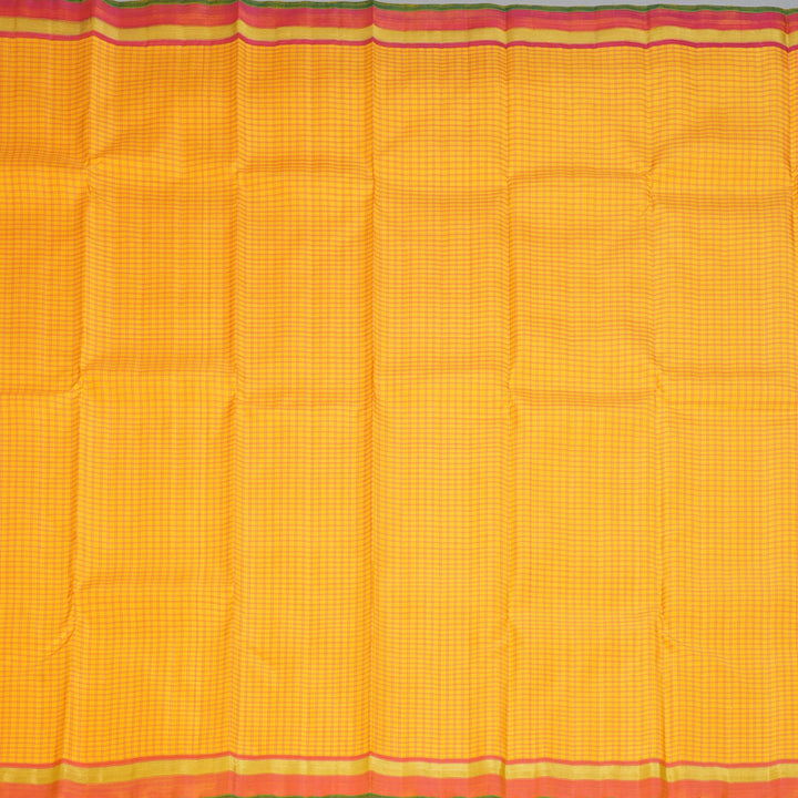 Hayagrivas Handloom Yellow Kanjivaram Silk Saree with Onion Pink Border BF128-SBS