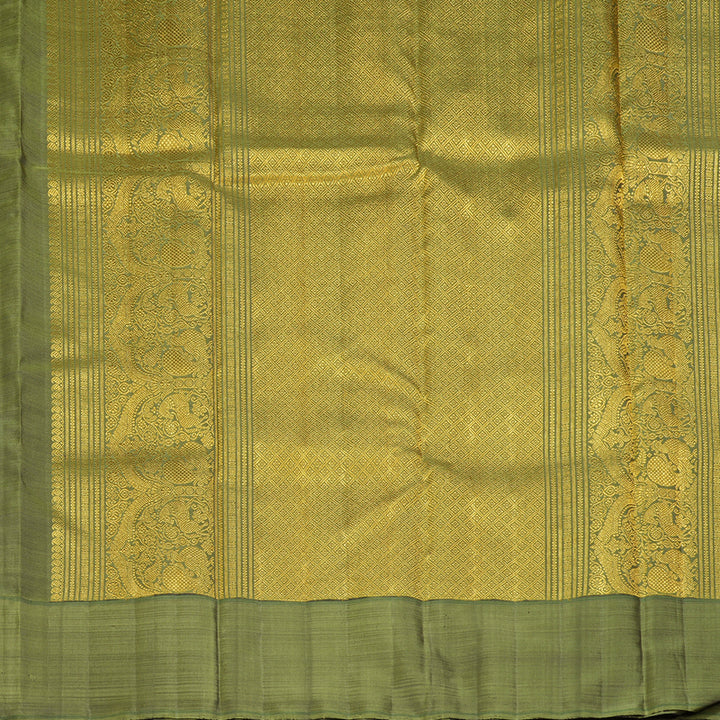 Hayagrivas Handloom Midnight Blue Kanjivaram Silk Saree with Mehandi Green Border BF129-SBS