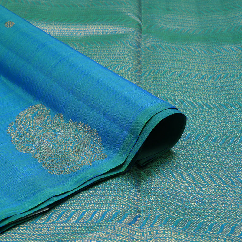 Hayagrivas Handloom Blue-Green Kanjivaram Silk Saree BF13-SBS