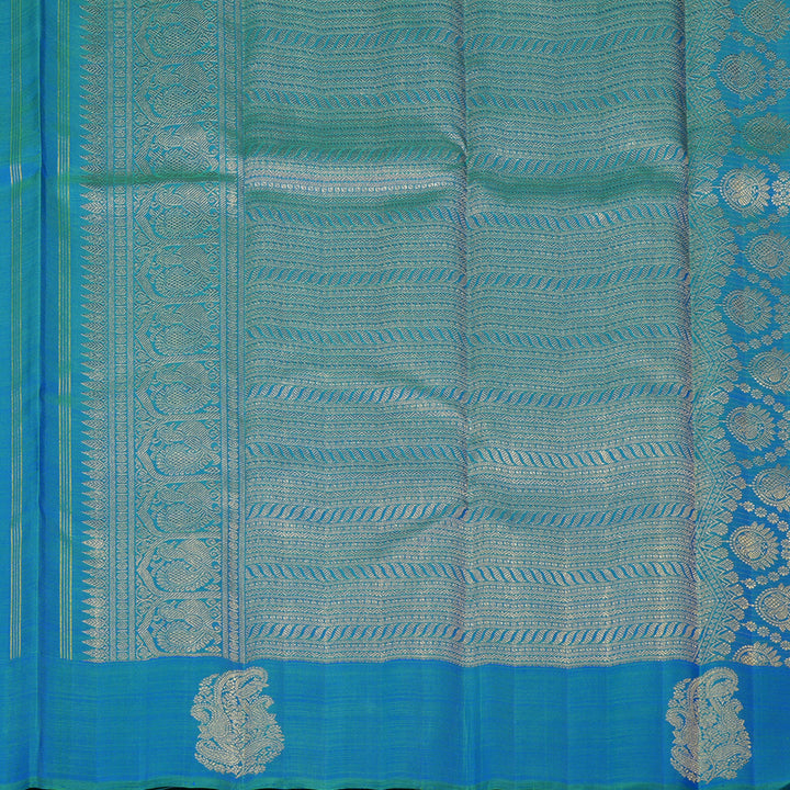Hayagrivas Handloom Blue-Green Kanjivaram Silk Saree BF13-SBS