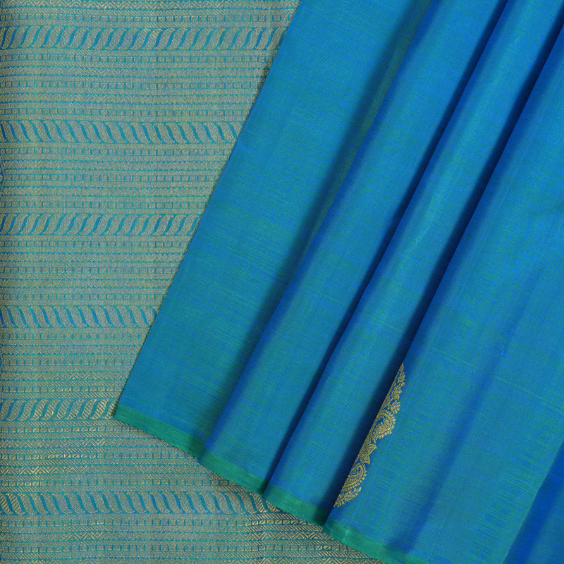 Hayagrivas Handloom Blue-Green Kanjivaram Silk Saree BF13-SBS