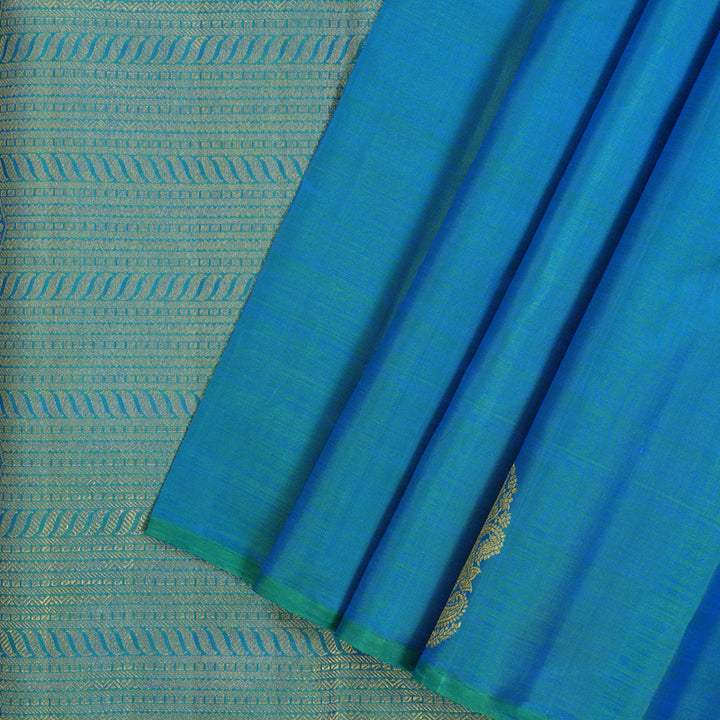 Hayagrivas Handloom Blue-Green Kanjivaram Silk Saree BF13-SBS