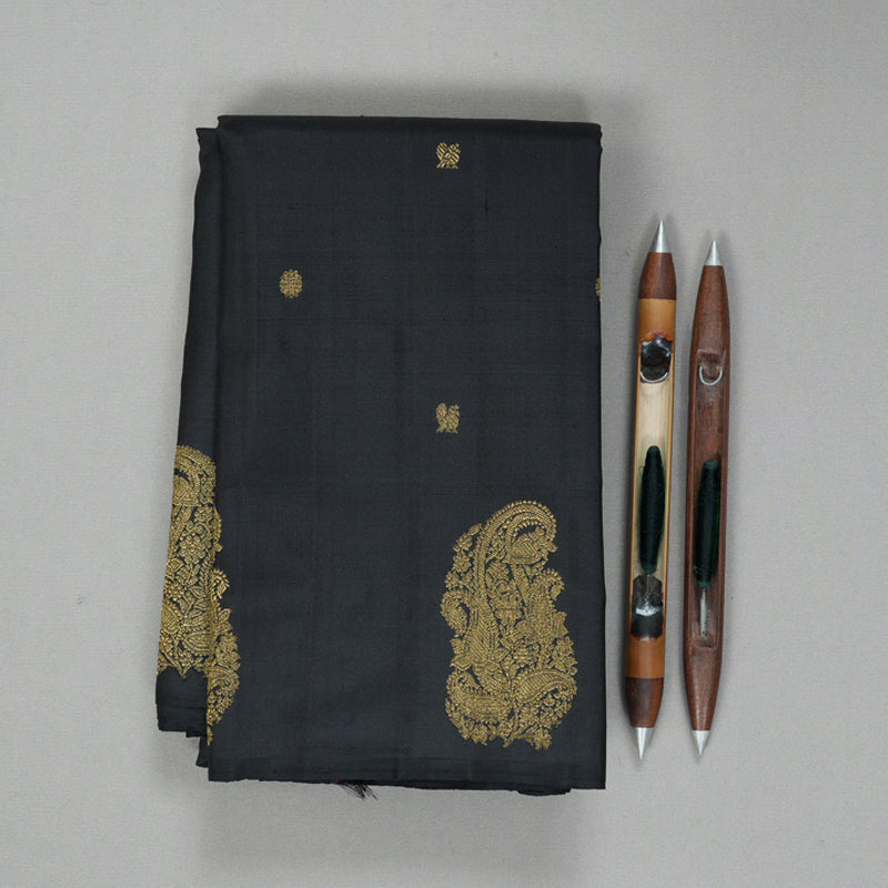 Hayagrivas Handloom Black Kanjivaram Silk Saree BF101-SBS