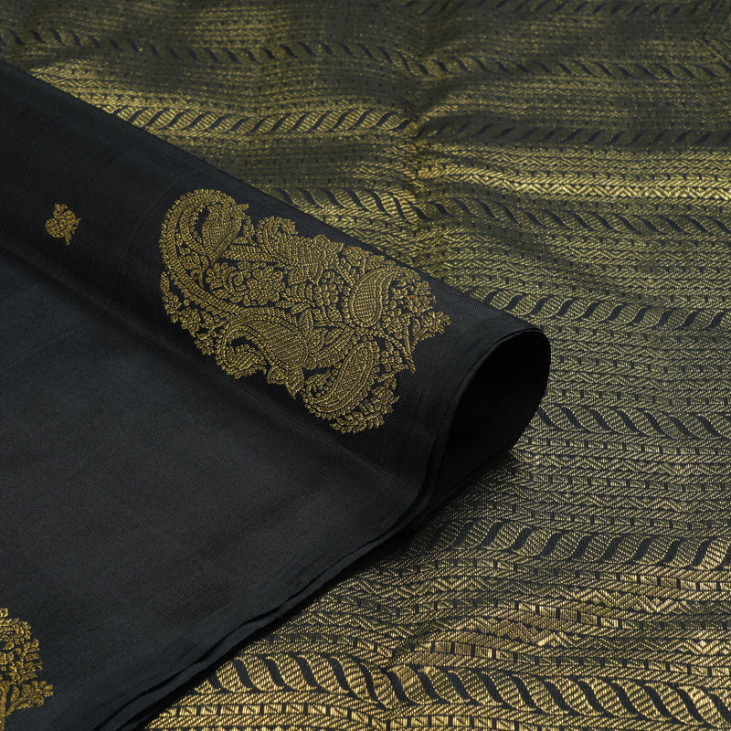Hayagrivas Handloom Black Kanjivaram Silk Saree BF101-SBS
