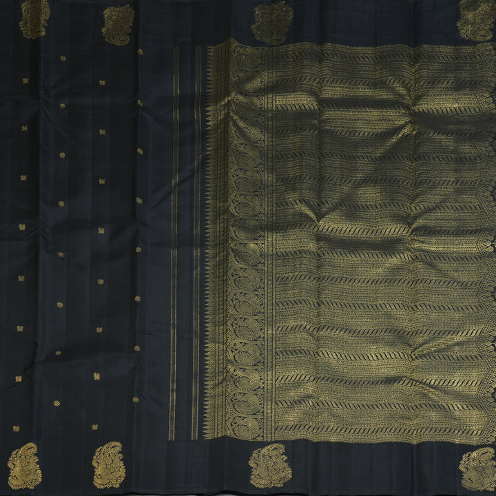 Hayagrivas Handloom Black Kanjivaram Silk Saree BF101-SBS