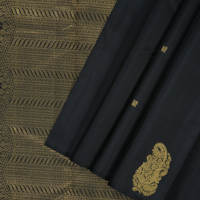 Hayagrivas Handloom Black Kanjivaram Silk Saree BF101-SBS