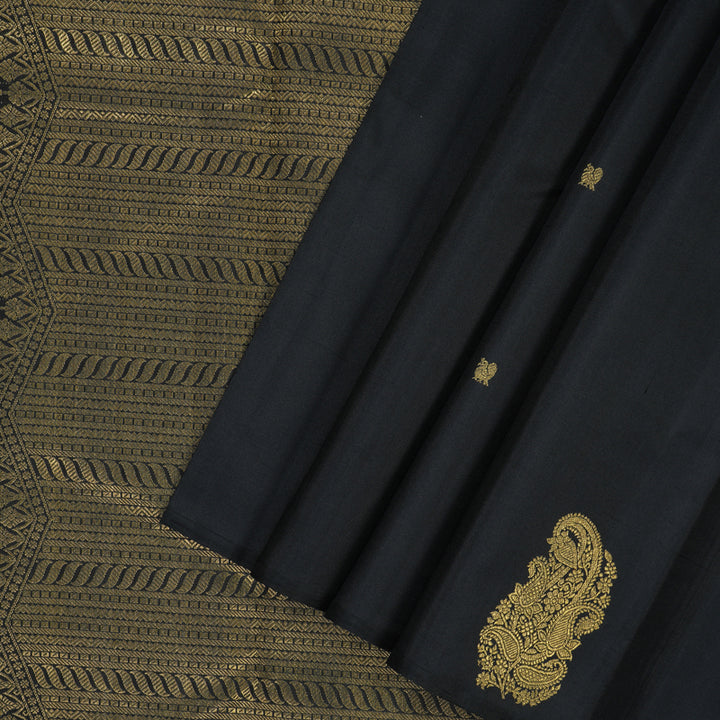 Hayagrivas Handloom Black Kanjivaram Silk Saree BF101-SBS