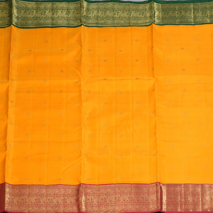 Hayagrivas Handloom Mambazham Orange Ten Yards Silk Saree with Ganga Jamuna Border BF131-SBS
