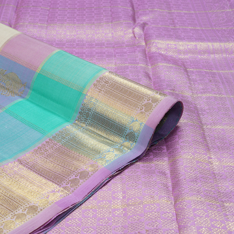 Hayagrivas Handloom Multicolour Checks Kanjivaram Silk Saree BF132-SBS