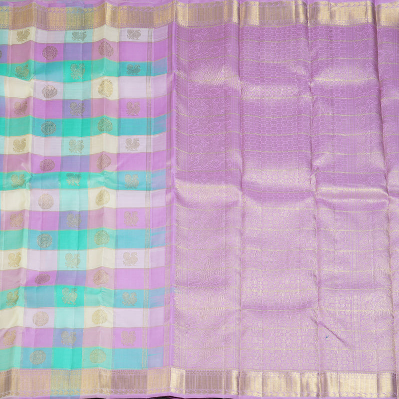 Hayagrivas Handloom Multicolour Checks Kanjivaram Silk Saree BF132-SBS