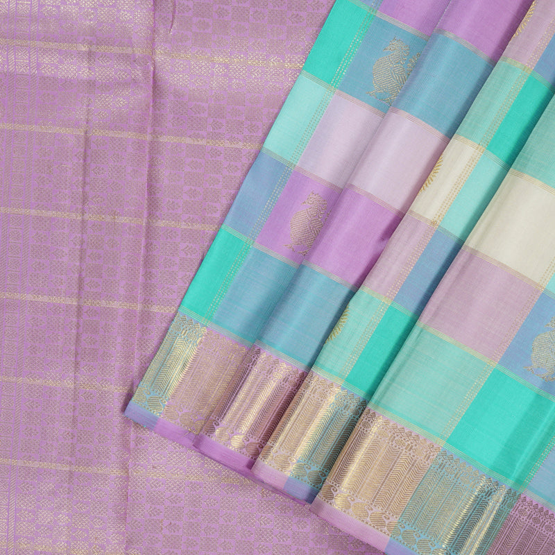 Hayagrivas Handloom Multicolour Checks Kanjivaram Silk Saree BF132-SBS