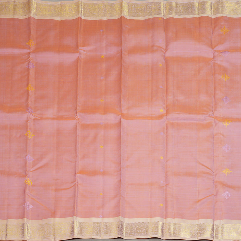 Hayagrivas Handloom Onion Pink Kanjivaram Silk Saree with Cream Border BF133-SBS