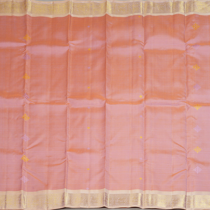 Hayagrivas Handloom Onion Pink Kanjivaram Silk Saree with Cream Border BF133-SBS