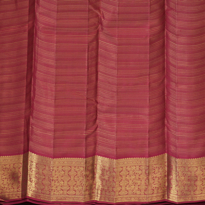 Hayagrivas Handloom Mehandi Green Kanjivaram Silk Saree with Araku Border BF134-SBS