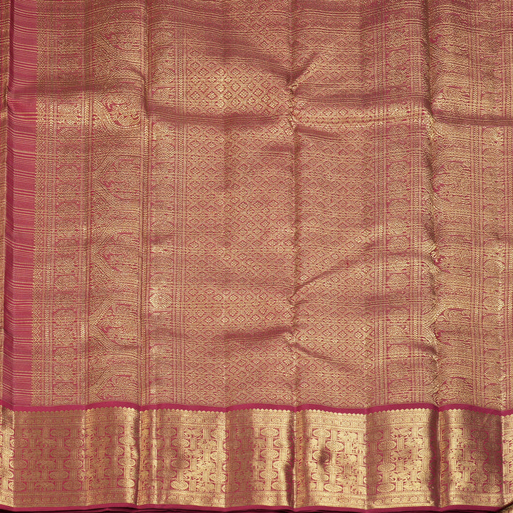 Hayagrivas Handloom Mehandi Green Kanjivaram Silk Saree with Araku Border BF134-SBS