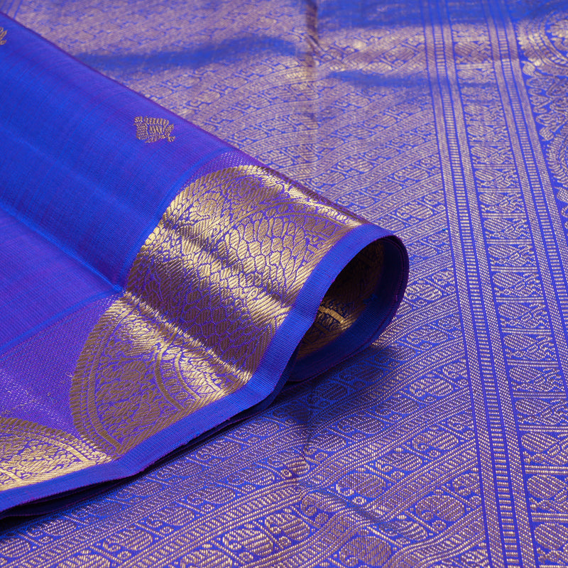 Hayagrivas Handloom Purplish-Blue Kanjivaram Silk Saree BF137-SBS