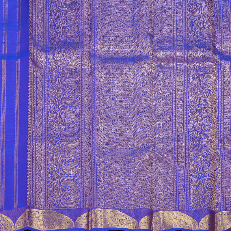 Hayagrivas Handloom Purplish-Blue Kanjivaram Silk Saree BF137-SBS