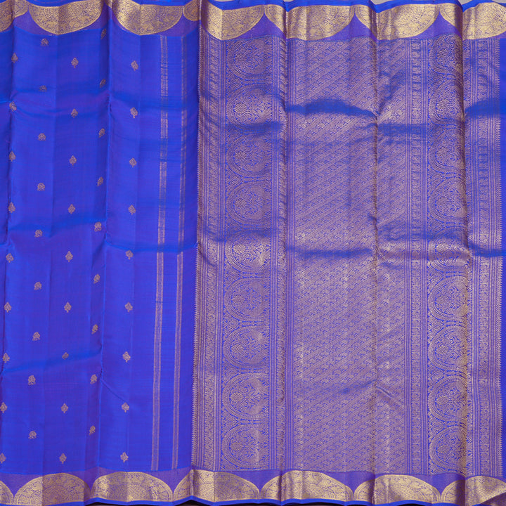 Hayagrivas Handloom Purplish-Blue Kanjivaram Silk Saree BF137-SBS