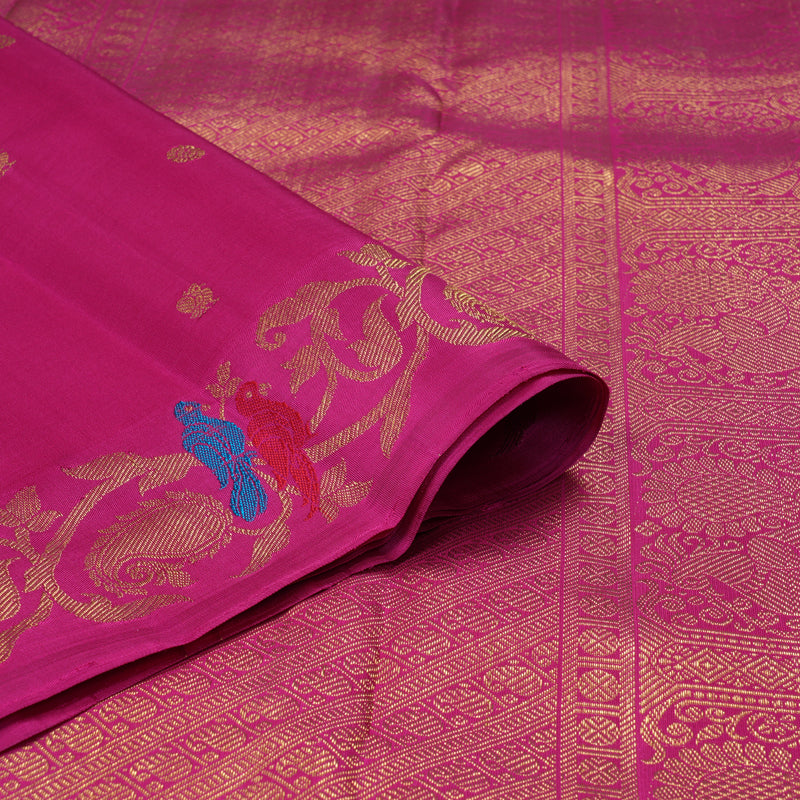 Hayagrivas Handloom Rani Pink Kanjivaram Silk Saree BF138-SBS
