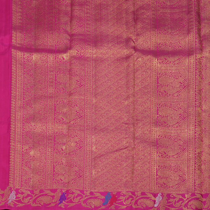Hayagrivas Handloom Rani Pink Kanjivaram Silk Saree BF138-SBS