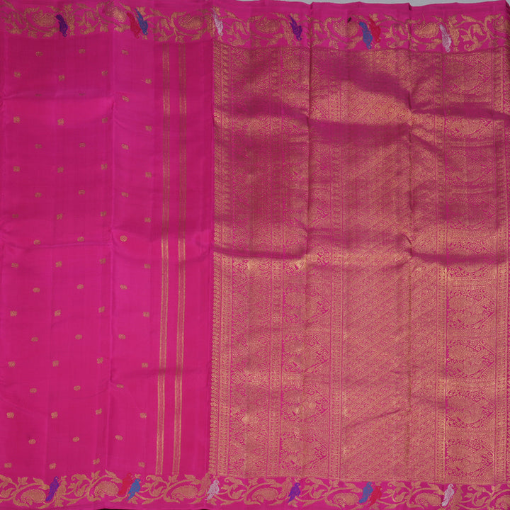 Hayagrivas Handloom Rani Pink Kanjivaram Silk Saree BF138-SBS