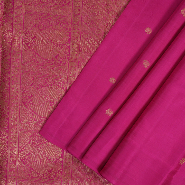 Hayagrivas Handloom Rani Pink Kanjivaram Silk Saree BF138-SBS