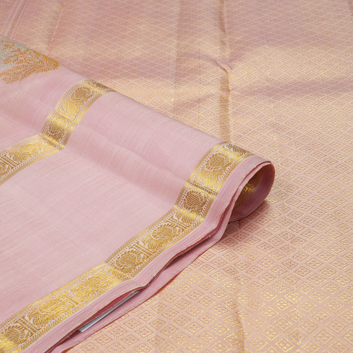 Hayagrivas Handloom Baby Pink Kanjivaram Silk Saree BF141-SBS