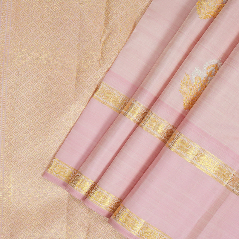 Hayagrivas Handloom Baby Pink Kanjivaram Silk Saree BF141-SBS