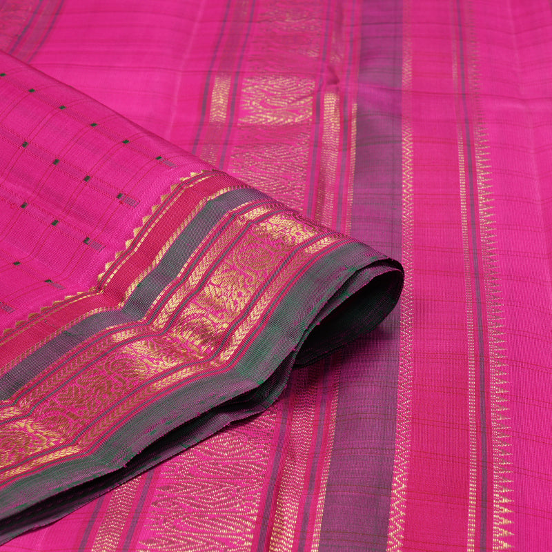 Hayagrivas Handloom Rani Pink Kanjivaram Silk Saree BF142-SBS