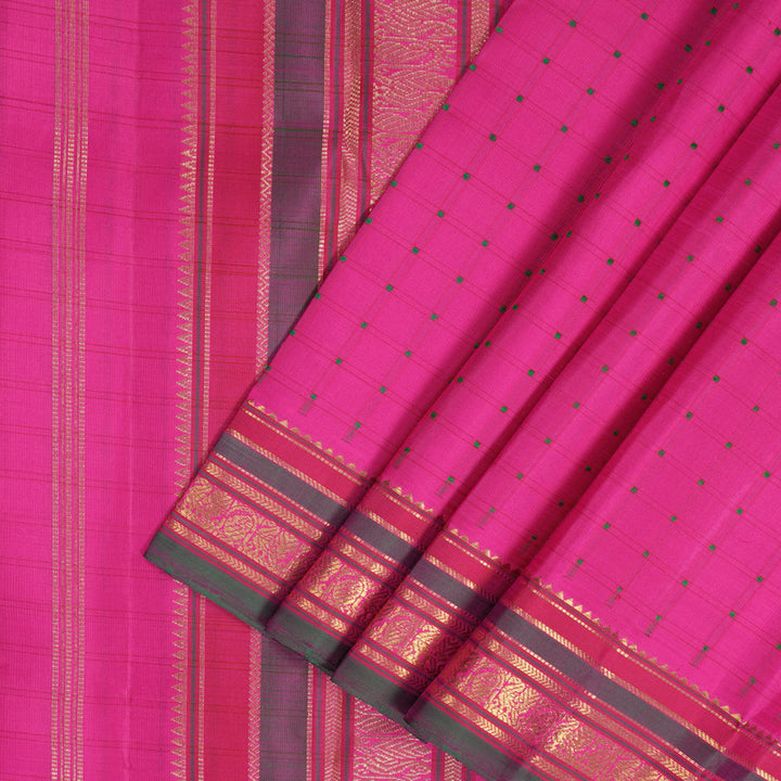 Hayagrivas Handloom Rani Pink Kanjivaram Silk Saree BF142-SBS