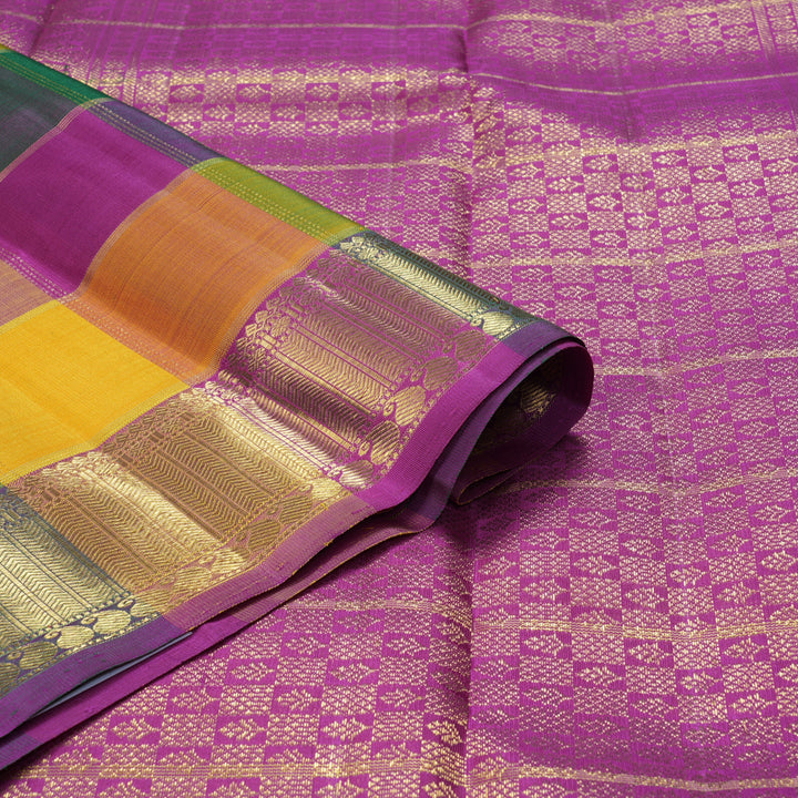 Hayagrivas Handloom Multicolour Checks Kanjivaram Silk Saree BF147-SBS