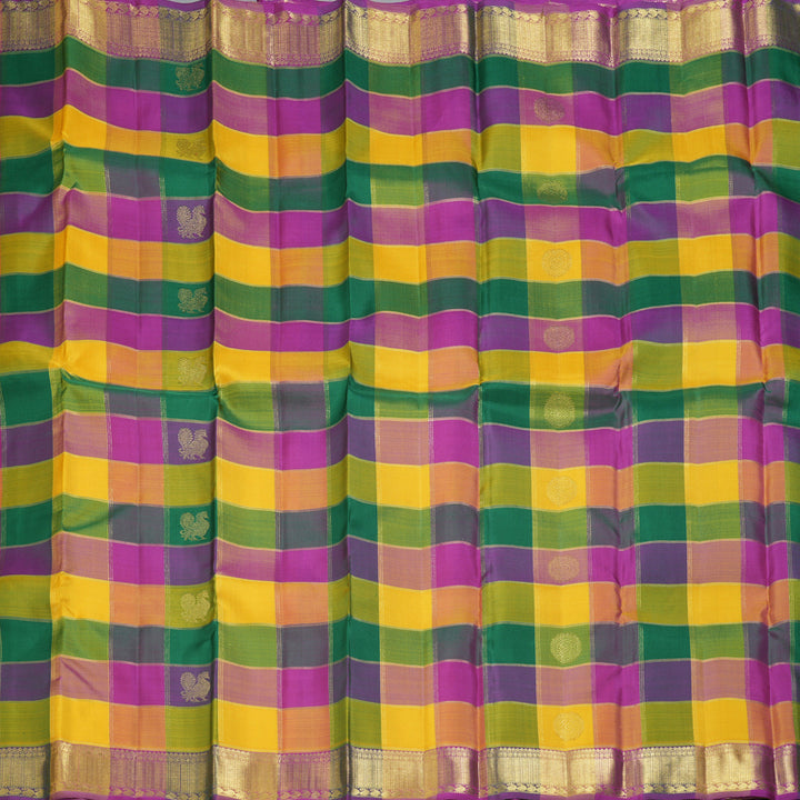 Hayagrivas Handloom Multicolour Checks Kanjivaram Silk Saree BF147-SBS