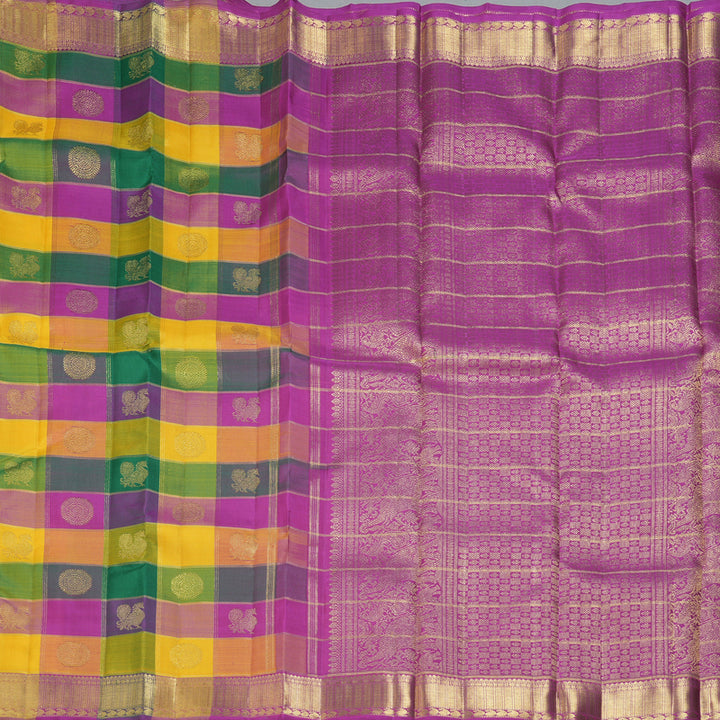 Hayagrivas Handloom Multicolour Checks Kanjivaram Silk Saree BF147-SBS