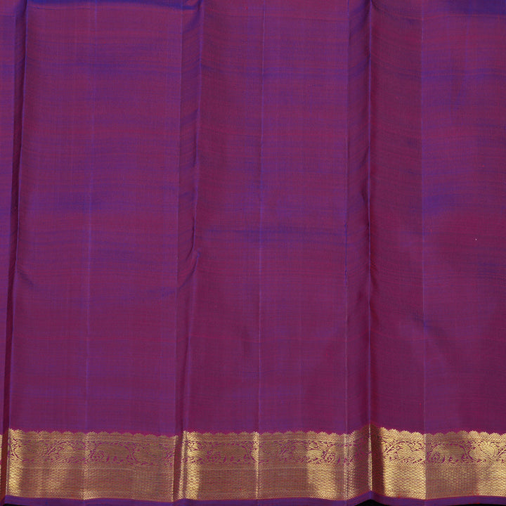 Hayagrivas Handloom Orange Kanjivaram Silk Saree with Purple Border BF15-SBS