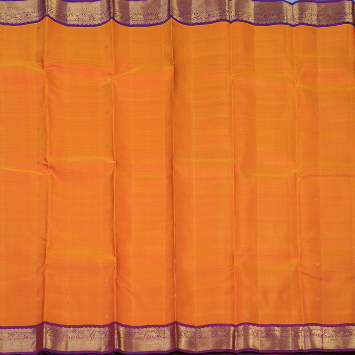 Hayagrivas Handloom Orange Kanjivaram Silk Saree with Purple Border BF15-SBS