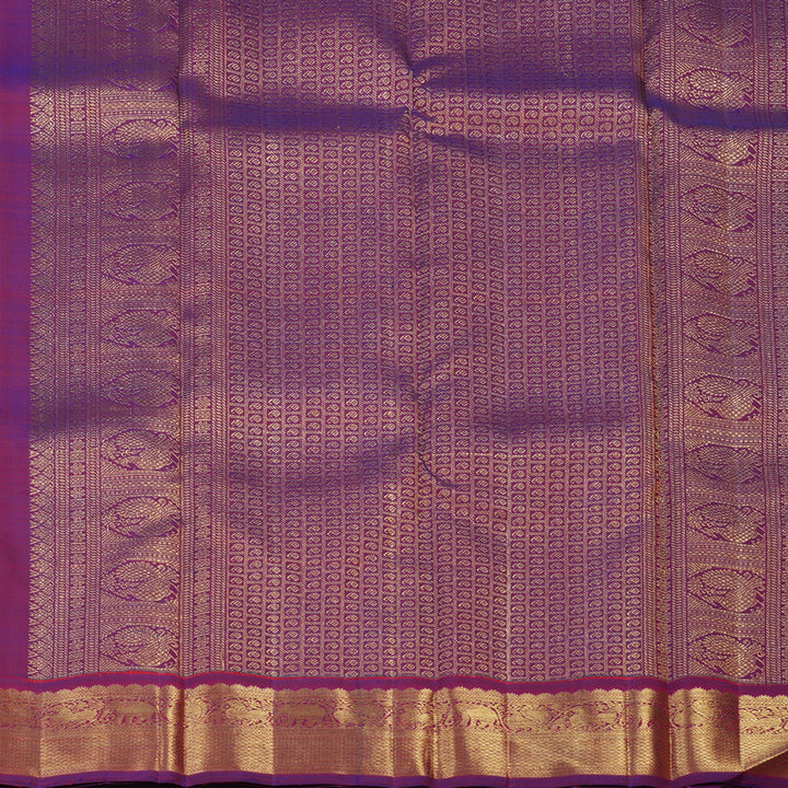 Hayagrivas Handloom Orange Kanjivaram Silk Saree with Purple Border BF15-SBS
