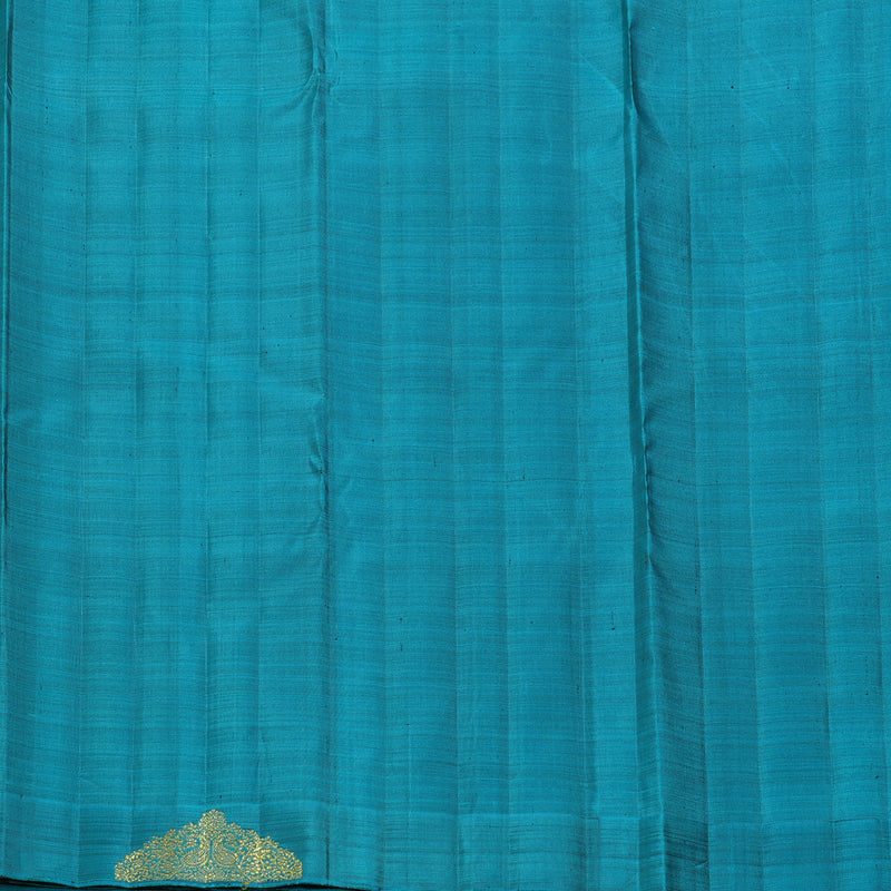 Hayagrivas Handloom Green Kanjivaram Silk Saree with Rama Blue Border BF154-SBS