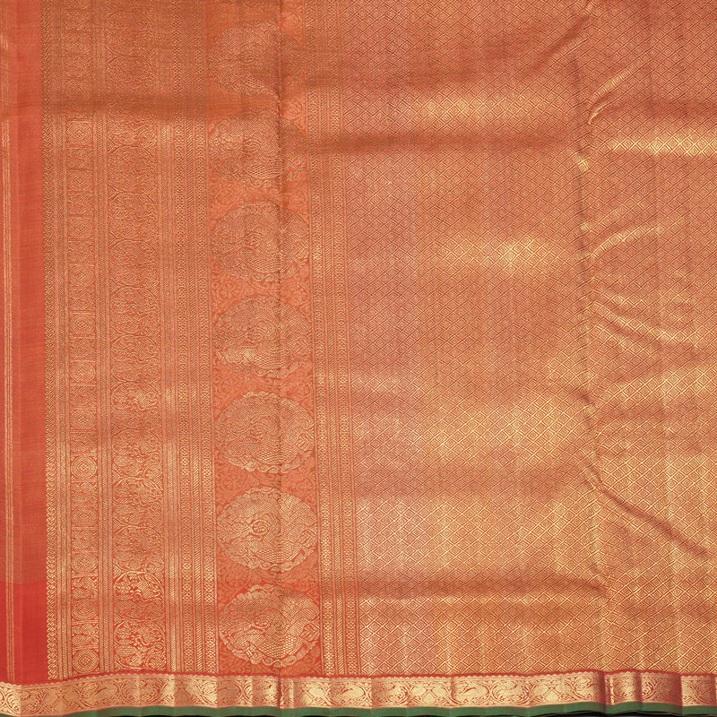 Hayagrivas Red Handloom Ten Yards Silk Saree BF156-SBS