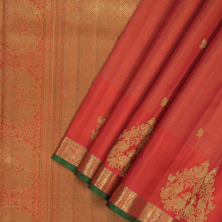 Hayagrivas Red Handloom Ten Yards Silk Saree BF156-SBS