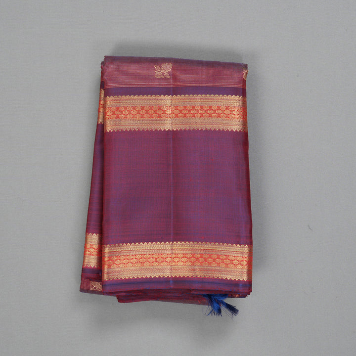 Hayagrivas Handloom Wine Purple Kanjivaram Silk Saree BF157-SBS
