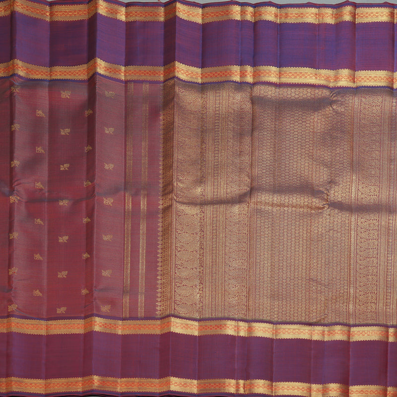 Hayagrivas Handloom Wine Purple Kanjivaram Silk Saree BF157-SBS