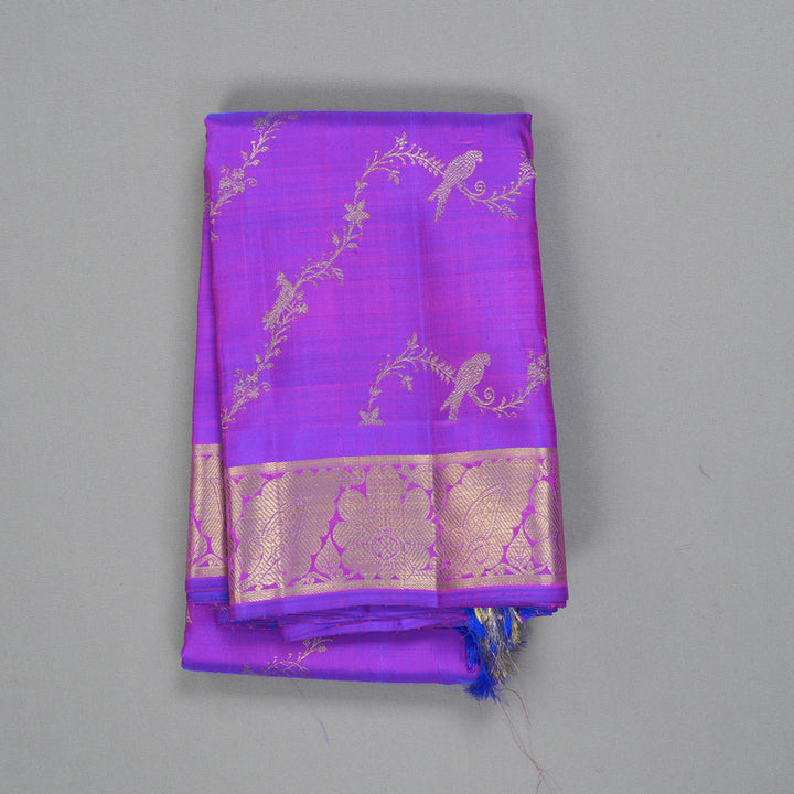 Hayagrivas Handloom Purple Kanjivaram Silk Saree BF159-SBS