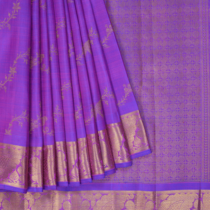 Hayagrivas Handloom Purple Kanjivaram Silk Saree BF159-SBS