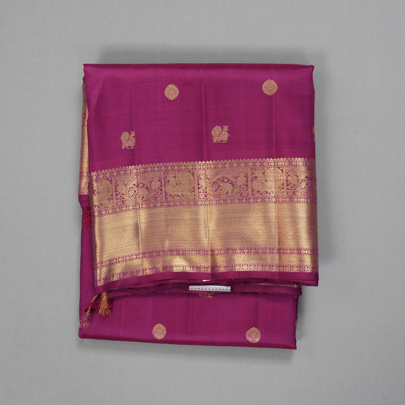 Hayagrivas Handloom Magenta Ten Yards Silk Saree BF160-SBS