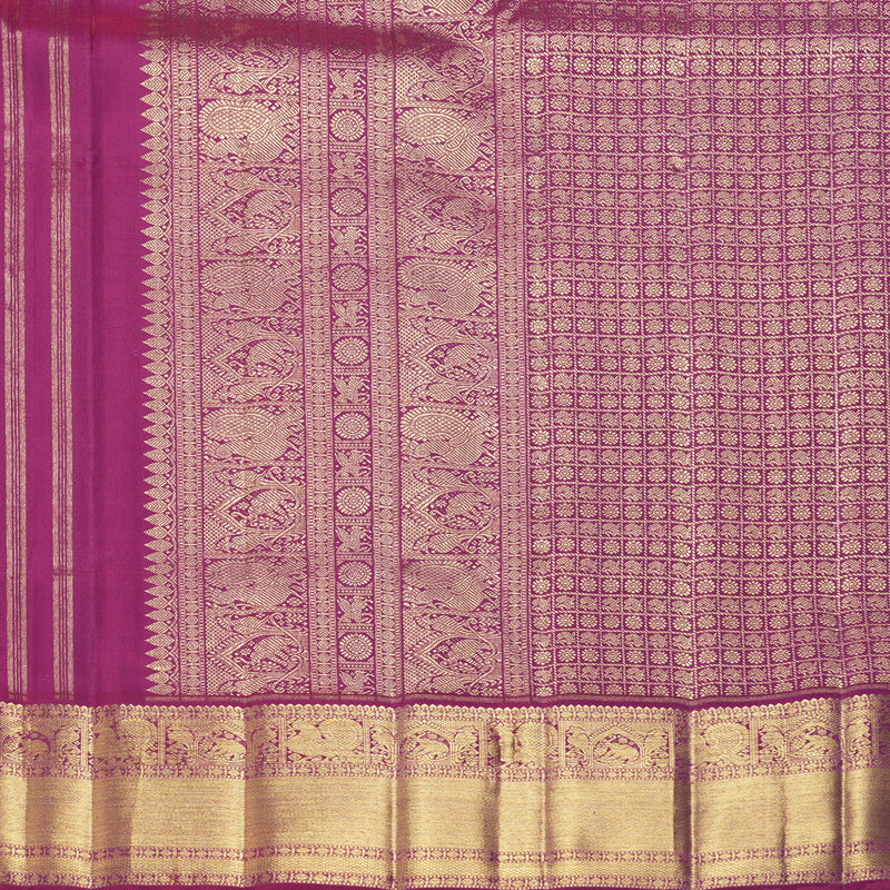 Hayagrivas Handloom Magenta Ten Yards Silk Saree BF160-SBS