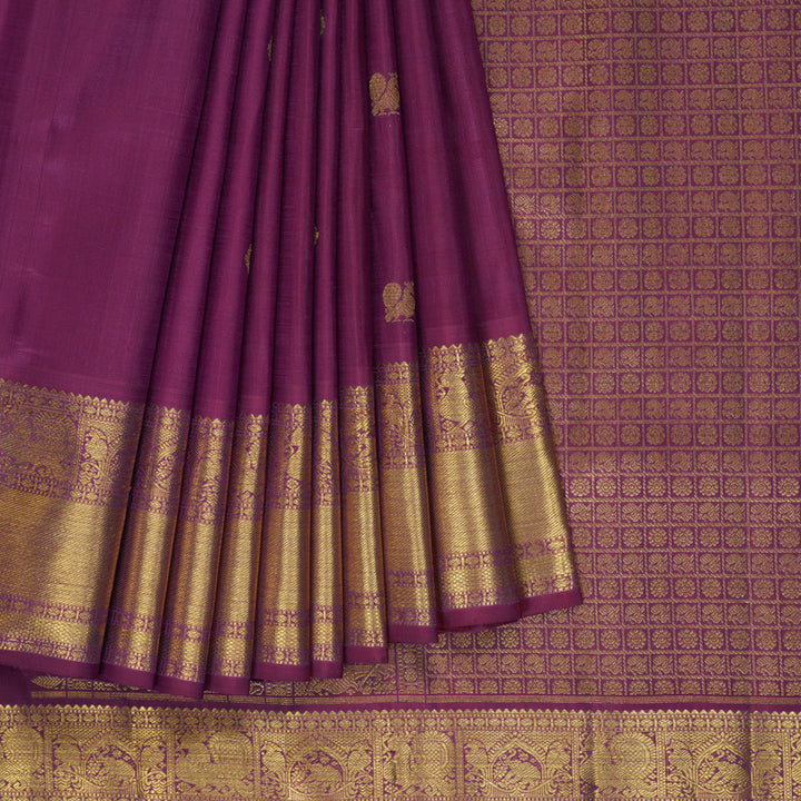 Hayagrivas Handloom Magenta Ten Yards Silk Saree BF160-SBS