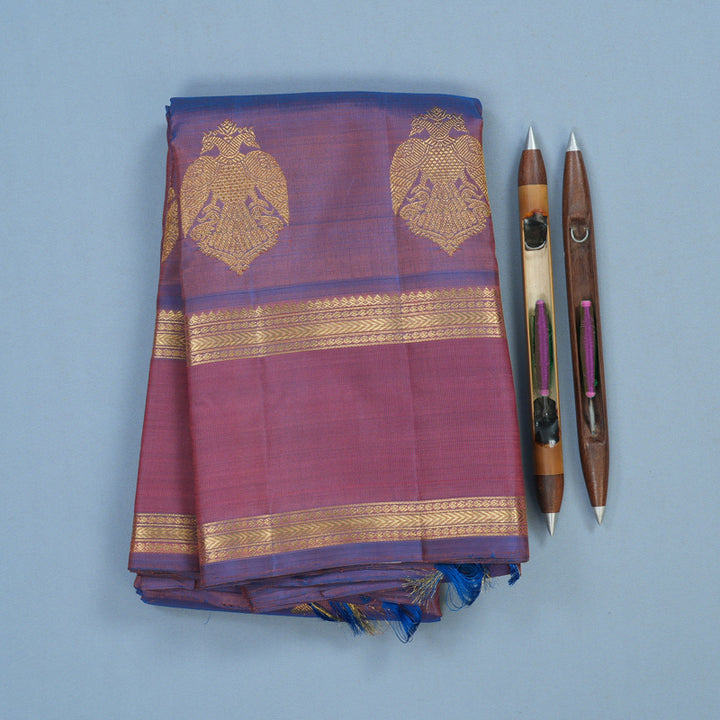 Hayagrivas Handloom Dual Tone (Purple & Blue) Kanjivaram Silk Saree BF17-SBS